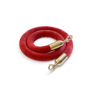 MONTOUR LINE Velvet Rope Red With Pol.Brass Snap Ends 6ft.Cotton Core HDVL510Rope-60-RD-SE-PB